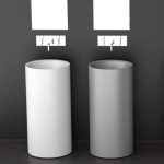 free standing bathroom sink modern round italian GLass Design Tommy Grey White