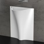 Artistic Modern Pedestal Sink White Italian Glass Design Tempo