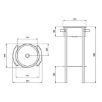 Tondo Plus round vanity unit dimensions