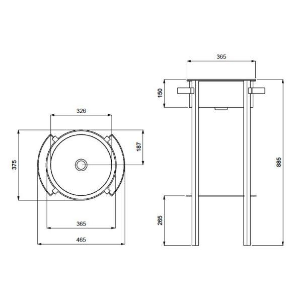 Tondo Plus round frame unit dimensions