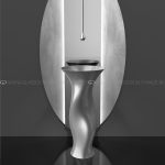 Ultra modern pedestal sinks italian Dame Silver Leaf Glass Design