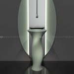 Unique pedestal sinks round hand-made Dame Sage Green Glass Design
