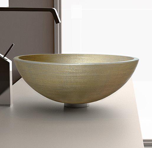 table top wash basin gold round modern Glass Design Venice 44