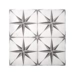 Patchwork πλακακια δαπεδου με γεωμετρικα σχεδια ασπρα μαυρα αστερια 45χ45 Glasgow Grey