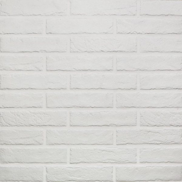 Πλακακια επενδυσης εξωτερικου τοιχου σαν τουβλακι λευκο 6x25 Tribeca White