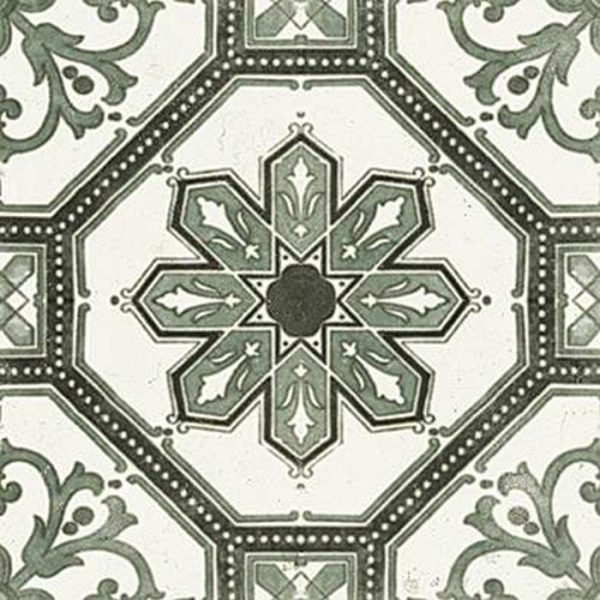Πλακακια με γεωμετρικα σχεδια τυπου patchwork πρασινα 20x20 Vintage 18 Mariner