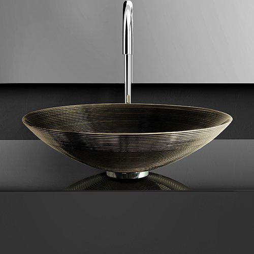 Glass Design City Lux Modern Italian Round Countertop Basin Ø39,5