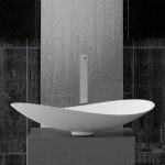 INFINITY white gloss oval countertop washbasin