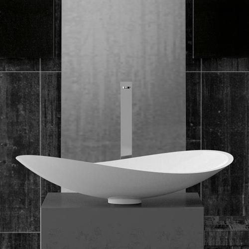 bathroom sink countertop white oval modern 65x38 Glass Design Infinity Starlight