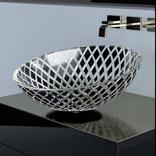 Glass Design Xeni Black Modern Round Countertop Wash Basin Ø44