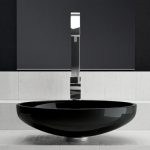 Black round countertop wash basin Aqua