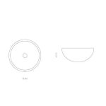 Chelo round counter top wash basin by Italian Glass Design dimensions