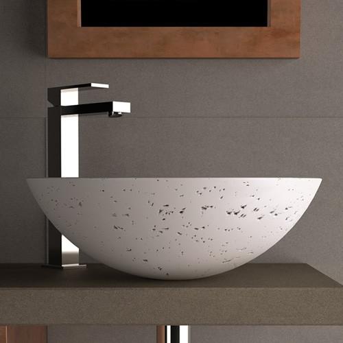 Glass Design Circus Travertino White Modern Counter Top Wash Basin Ø43