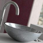 table top wash basin round modern Silver Leaf Ø43 Glass Design Circus