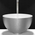 wash basin designs round large dark inox Ø48,5 Glass Design Cocoon Metal