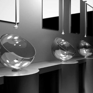 table top wash basin luxury Ø34,5 Glass Design Moon