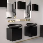 Wall hung bathroom furniture square Cubus without washbasin