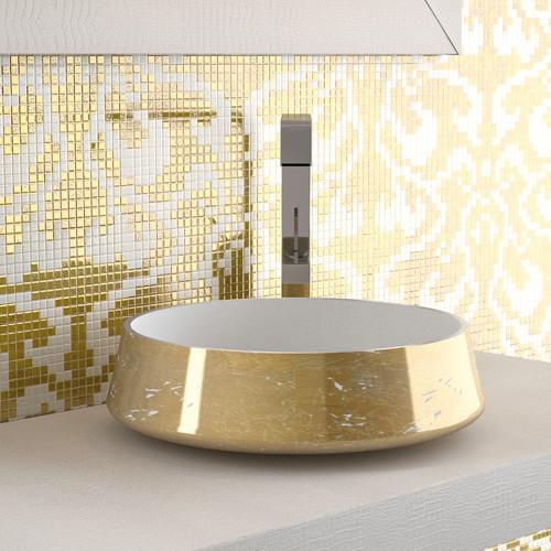 Gold round basin Exte Lux Glass Design
