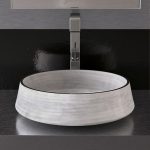 Round counter top wash basin White Silver Exte Lux