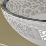 Flare34 white round basin Glass Design
