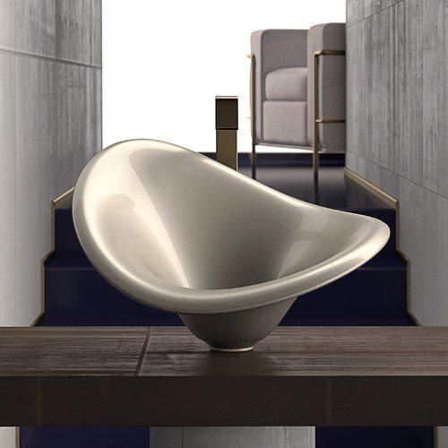 counter top wash basin platinum luxury 46x30 Glass Design FLOwer
