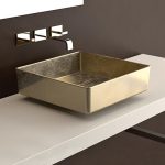 modern wash basin designs in hall gold leaf square Glass Design Four Lux