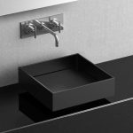 Square wash basin countertop black Four Vision