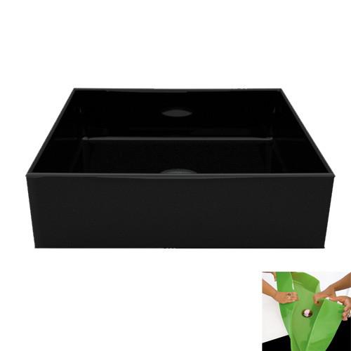 counter top basin black rectangular italian 35x30 Glass Design Gum Silicone