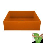 Orange rectangular basin Gum Glass Design