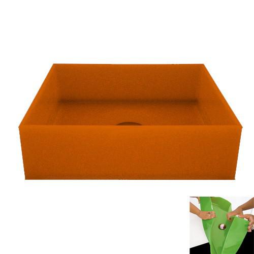 Orange rectangular countertop basin Gum