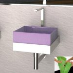 bathroom wash basin modern rectangular italian 35×30 Glass Design Gum Plum Silicone