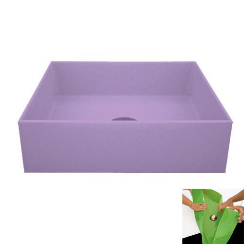 Modern Italian Countertop Wash Basin 35x30 cm Glass Design Gum Violet