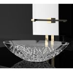 Glass Design Ice Oval Modern Italian Crystal Countertop Wash Basin 51x34,5 cm