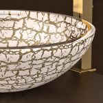 Kalahari30 gold glass round countertop wash basin