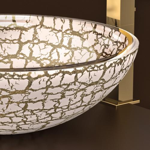 Kalahari30 gold glass round counter top basin