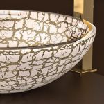 Kalahari40 gold glass countertop round washbasin