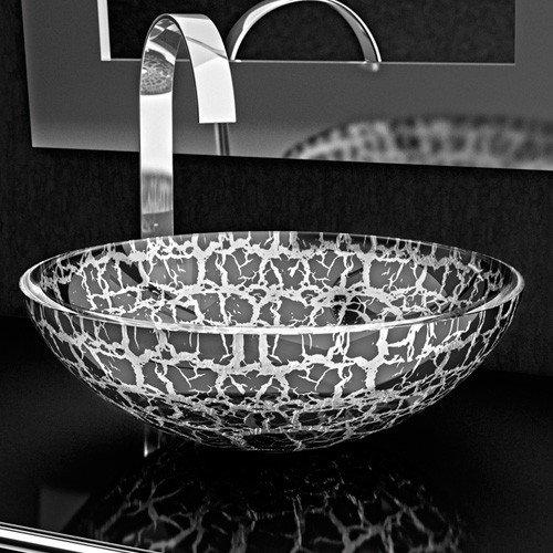 bathroom sink countertop black crystal round Ø40 Glass Design Kalahari 40