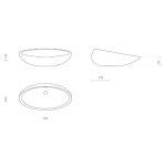 Oval Counter Top Wash Basin Kool Dimensions
