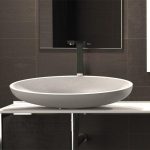 wash basin designs white matt oval counter-top 65×40 Glass Design Kool XL