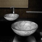 Luna 40 Grey round countertop basins