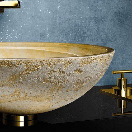 Luna 40 yellow round countertop wash basin