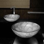 hand wash basin italian round luxury grey GLass Design Luna