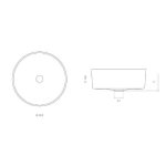 Luna Katino round counter top wash basin by Italian Glass Design dimensions 40 * 15