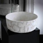 bathroom wash basin round modern grey Glass Design Luna Katino