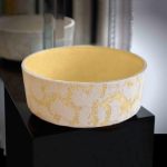 wash basin designs in hall yellow round italian Glass Design Luna Katino