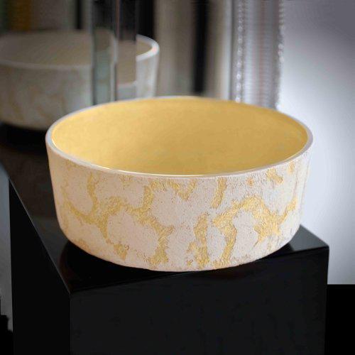 hand wash basin yellow round modern Glass Design Luna Katino