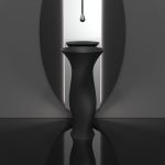 modern pedestal wash basin black italian round Dame Glass Design