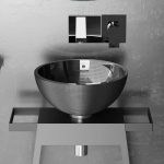 modern wash basin designs in hall round Rose Black Mat Glass Design