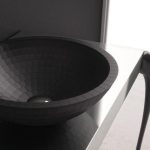 bathroom sink countertop black round Ø42 Glass Design Mosaic