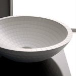 counter sink round white modern Ø42 Glass Design Mosaic White